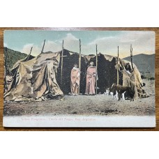 ABORIGENES INDIOS FUEGUINOS TIERRA DEL FUEGO ANTIGUA TARJETA POSTAL INDIGENAS